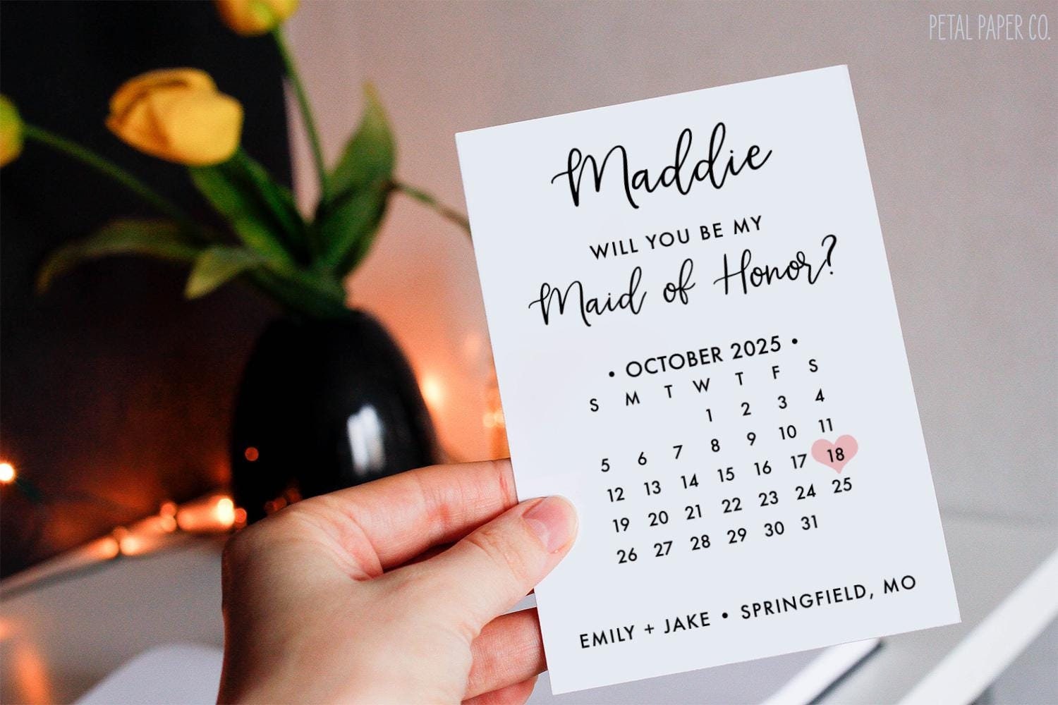 Bridesmaid Proposal Calendar, Save The Date, Bridesmaid Calendar Card, Will you be my Bridesmaid? wedding date card for bridesmaid box