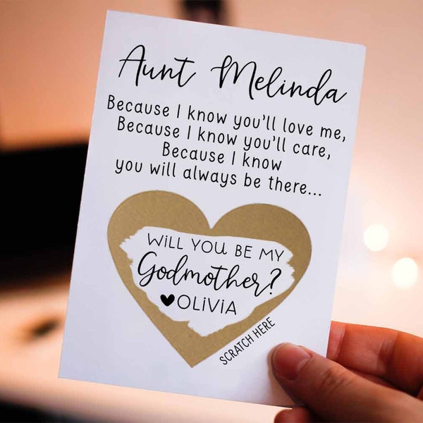 Will You Be My Godparents Scratch Off Card, Godmother Card, Will you be my godmother, godfather, godparents, Godmother Proposal Card