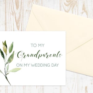 To My Grandparents On My Wedding Day Card, Wedding Day Card, To My Grandparents Card, Card To Grandparents, Wedding Day Grandparents Card