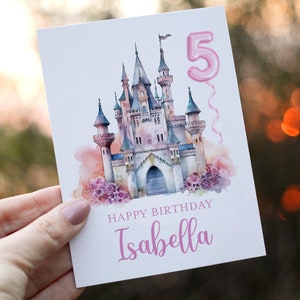Girl Birthday Card, For Granddaughter, For Niece, Girl Birthday Card, Personalized with Name, Baby Birthday Card, Birthday Card, Fairytale