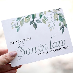 To my future son-in-law on HIS WEDDING DAY Card - Card from Mother of the Bride, Son in Law Gift, wedding day card for son in law