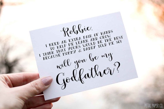 Personalized Will You Be My Godfather Card Godmother - Etsy