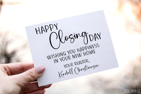 Closing Day Card, Thank You Card From Realtor, for Buyer ...