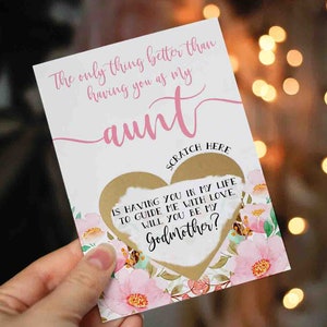 The only thing better than having you as my aunt Godmother Proposal Scratch Off Card - Will you be my Godmother - Godmother card for Aunt