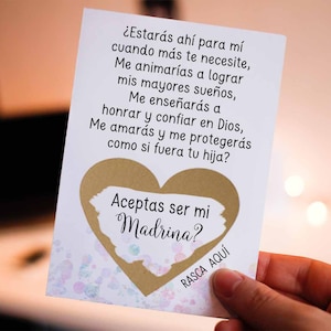 SPANISH Godmother Proposal Scratch Off Card - Madrina Card - Madrina proposal card - Aceptas ser mi Madrina? Card with Metallic Envelope