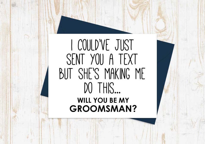 Funny Groomsman Card, Groomsman Proposal Card - Best Man, Groomsman, Ring Bearer, Bridesman, Man of Honor, Cards for Groomsmen 
