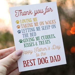 Dog Dad Card, Best Dog Dad, Pet Father&#39;s Day Card, Fur Dad Card, Pawther&#39;s Day Card, Pawther&#39;s Day Gift, Card from Dog, Fathers Day card