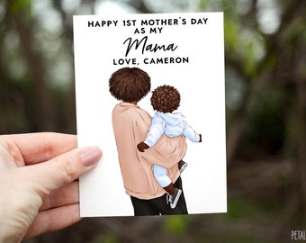 Mothers Day Card For Mom, First Mother's Day Card, Mommy Mother's Day Card, Happy 1st Mothers Day Card For Mom, Mama, PERSONALIZED