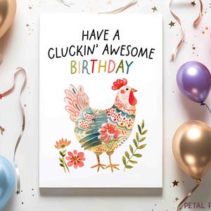 Chicken Birthday Card, Hen Birthday Card, Farm Birthday, Cute Birthday Card, Chicken Pun Card, From The Chickens, Hens, funny pun card