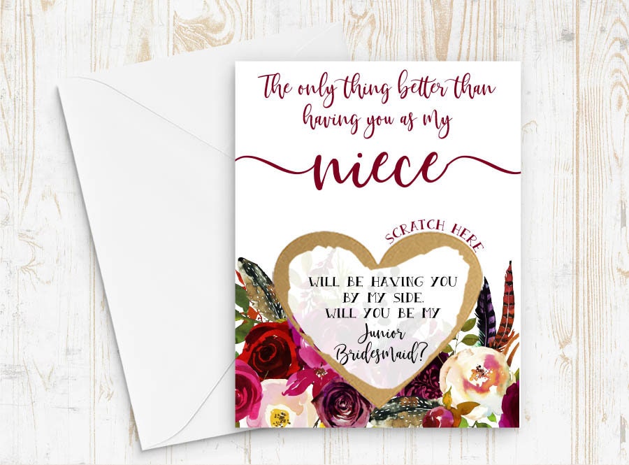 Junior Bridesmaid Proposal for Niece - Scratch off junior bridesmaid …