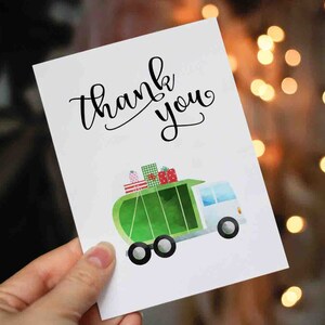 Waste Collector Christmas Card, Garbage Man Card, Garbage Truck, Happy Holidays, Thank You Card for Waste Collector, Card for Waste Service
