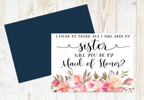 sister matron of honor proposal