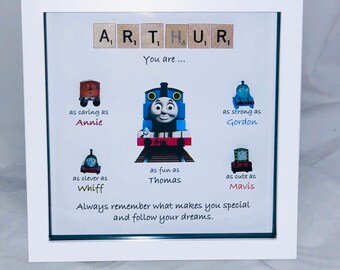 Thomas the tank engine style Personalised Frame - Train fan- Thomas and friends unique gift-Train photobox