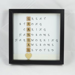 Special Scrabble Grandad Frame Caring Words Perfect present for grandad unique gift Birthday present Christmas Present image 1
