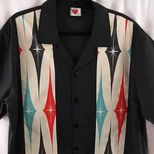 50s bowling shirt, Exclusive, starburst, retro