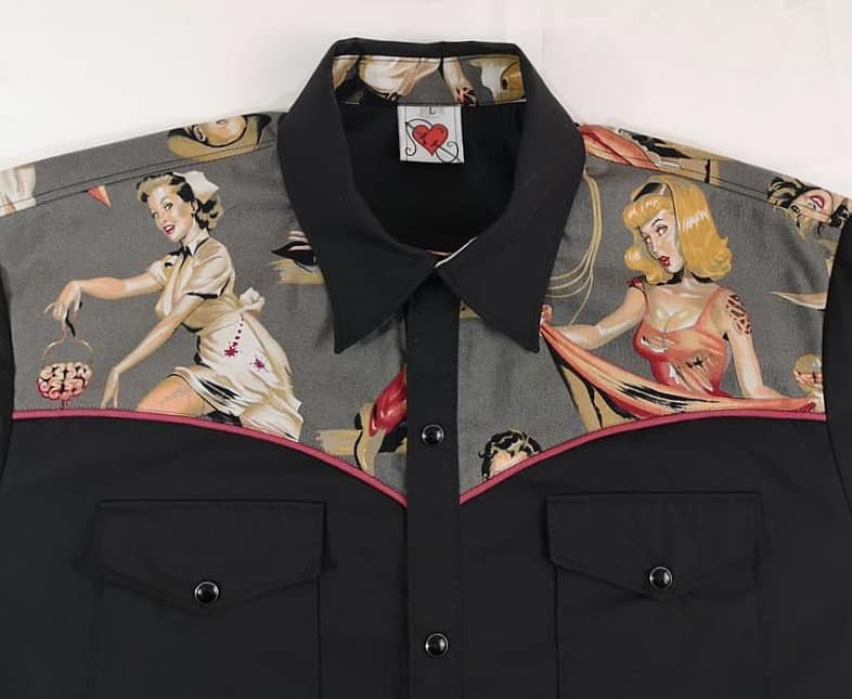 Western Shirt, Zombie Pin up Girls, Zombies, Pin up Girls Western Shirt, Zombie Pin up Girls, Zombies, Pin up Girls