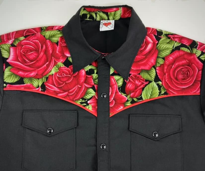 Cowboy shirt with roses sale