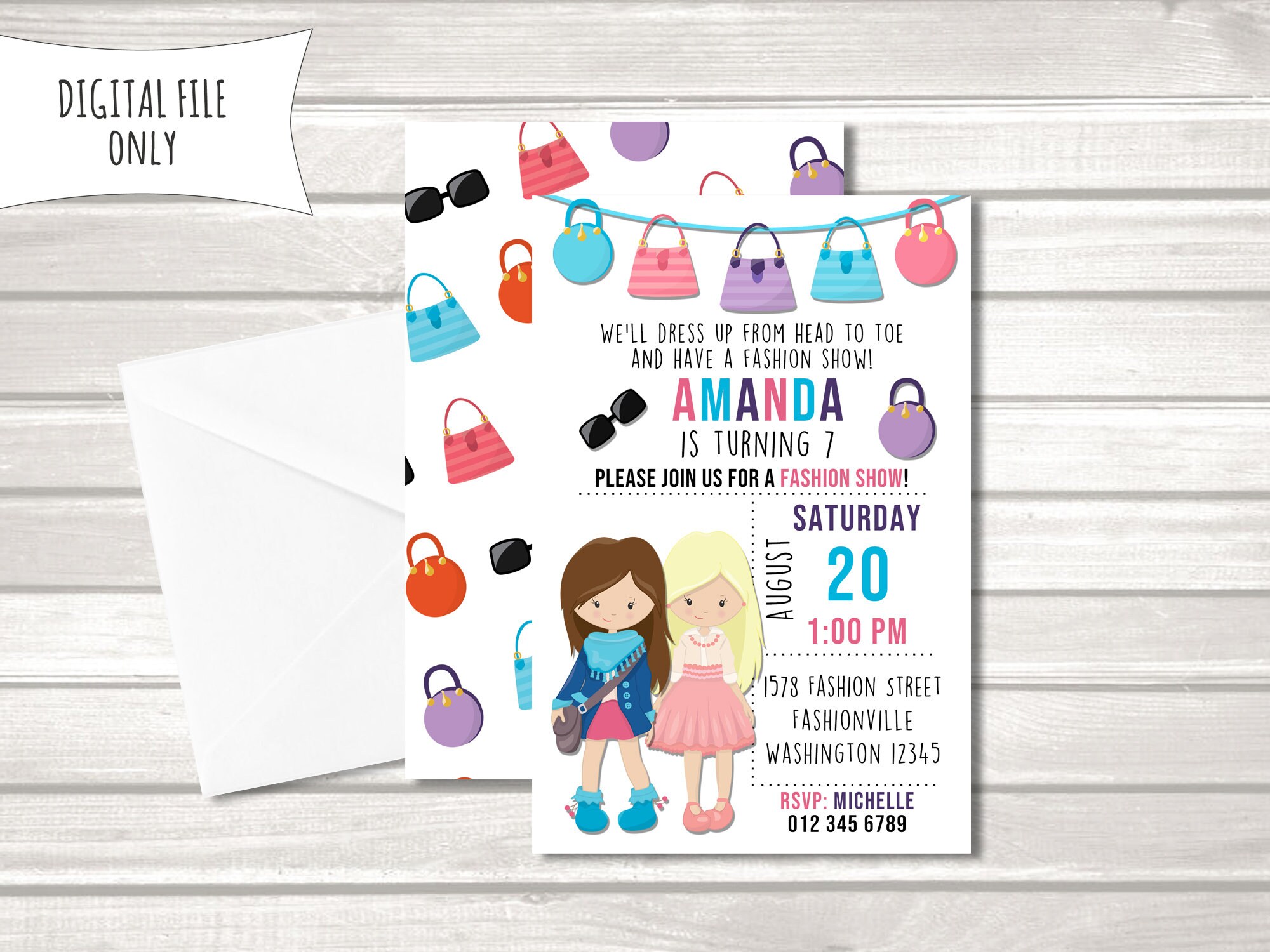 Fashion Show Invitation / Dress Up Birthday Invitation / Etsy