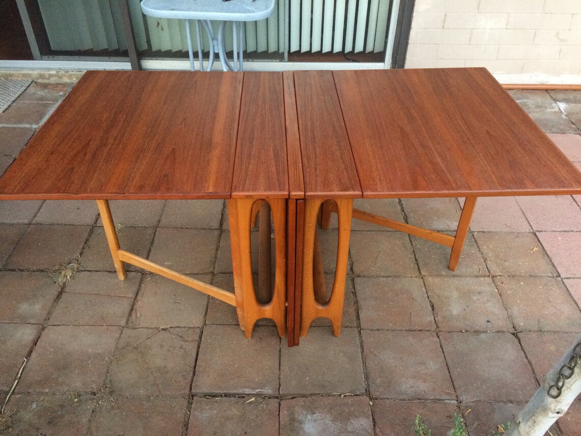 Norwegian Drop Leaf Teak Dining Table set By Bendt Winge Etsy