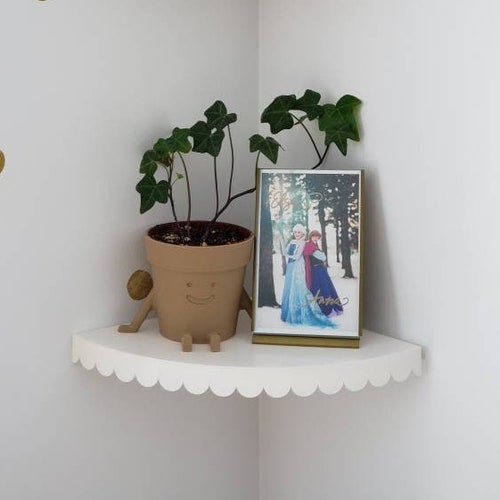 Corner Shelf Quarter Round Circle Scalloped Kids Room Nursery Etsy