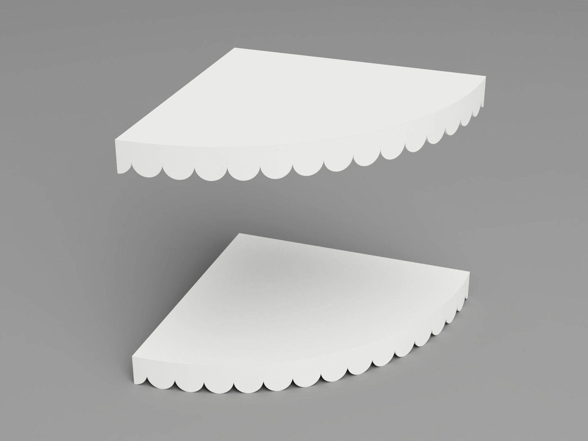 Corner Shelf Quarter Round Circle Scalloped 3D Printed Etsy