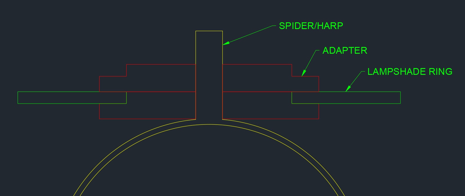 Lamp Shade Adapter Spider Harp to UNO Drum Floor Lamp Pendant Etsy