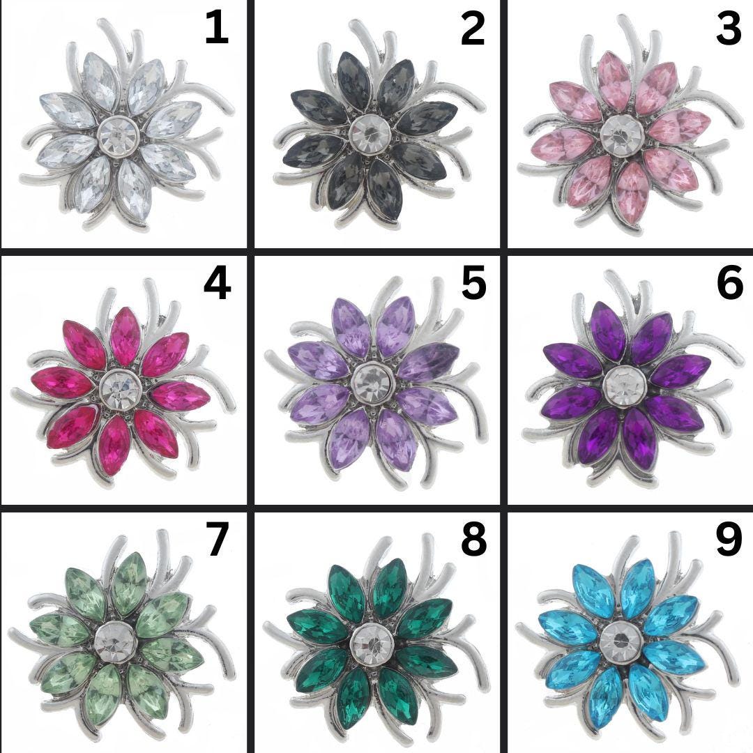 18mm/20mm Rhinestone Flower Snaps for Snaps Jewelry - Item# 6402-6403 ...