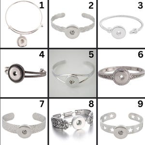 18mm/20mm Metal Bracelets for Snap Jewelry - Item# 0655-0796-0776-0901-0178-0723-0795-80350798