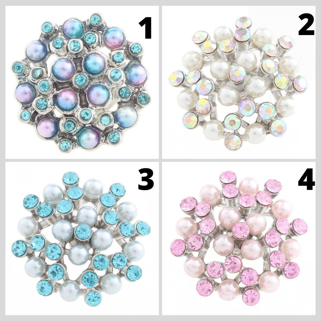 18mm/20mm Pearl and Rhinestone Snaps for Snap Jewelry - Item# 6027-6213 ...