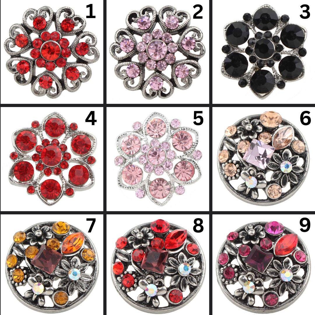 18mm Rhinestone Snaps for Snap Jewelry - Item# 1771-1773-1870-1871-1873 ...