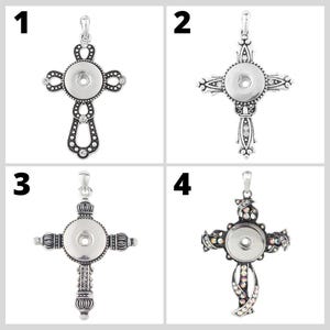 18mm Cross Pendants for Snap Jewelry (NO CHAIN) - Item# 4005-4007-7614-0001