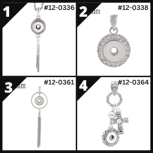12mm Pendants (NO CHAIN) for Snap Jewelry - Item# 0336-0338-0361-0364