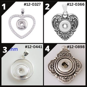 12mm Pendants (NO CHAIN) for Snap Jewelry - Item# 0327-0366-0441-0898