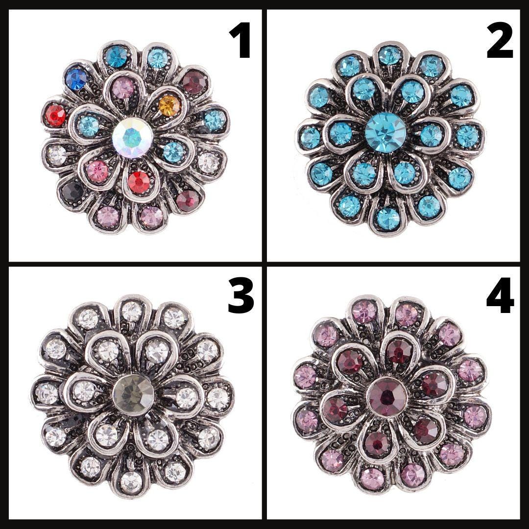 18mm/20mm Flower Rhinestone Snaps - Item# 7029-7030-7031-7032 - Etsy
