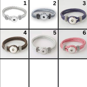 18mm/20mm Leather Braided Snap Jewelry Bracelet - Item# 0546-5014-0803-0802-0807-0804
