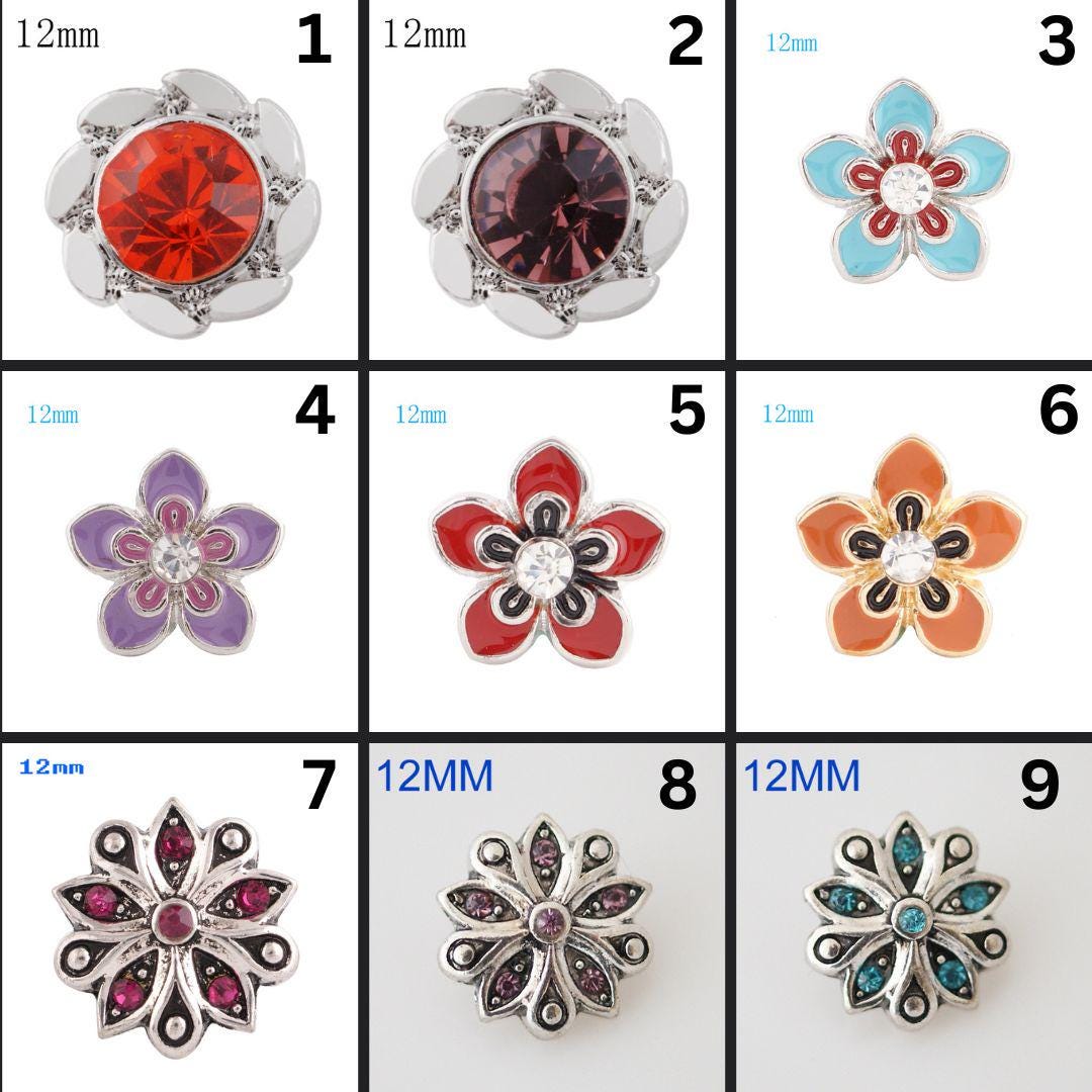 12mm Rhinestone Snaps Jewelry Snap - Item# 6220-6221-6027-6028-6030 ...