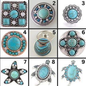 18mm/20mm Turquoise-Style Snaps for Snap Jewelry - Item# 8672-5221-6845-7536-3474-8760-8310-5765-8341
