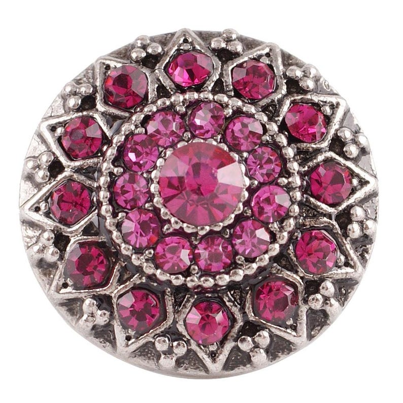 18mm/20mm Rose Gold 3-layer Rhinestone Snaps - Item# 7566-7567-7568 ...