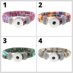 18mm Fabric Bracelets for Snap Jewelry - Item# 8572-8574-8578-8579