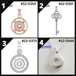 12mm Pendants (NO CHAIN) for Snap Jewelry - Item# 0354-0357-0370-0444