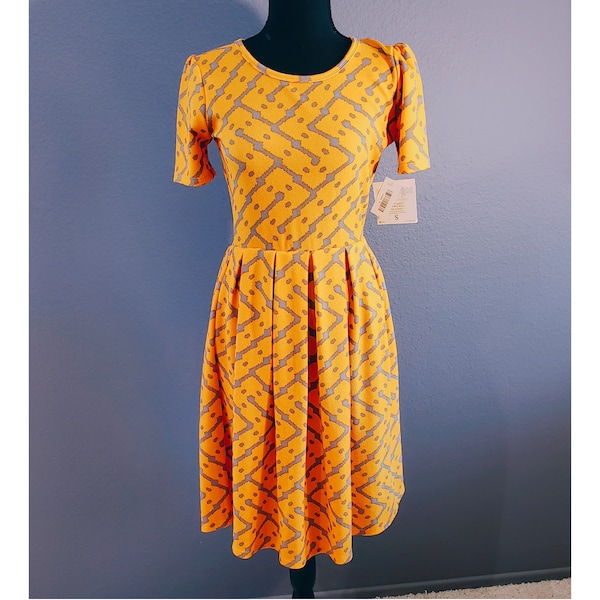 Yellow Gray Dress Etsy