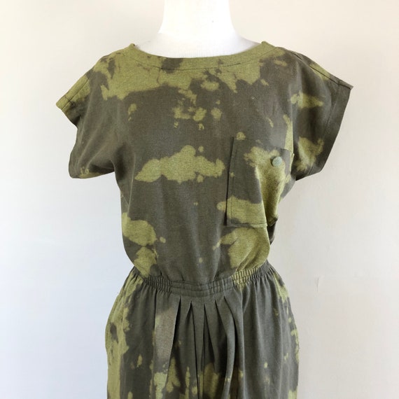 vintage army green tie dye jumpsuit | coverall ro… - image 8