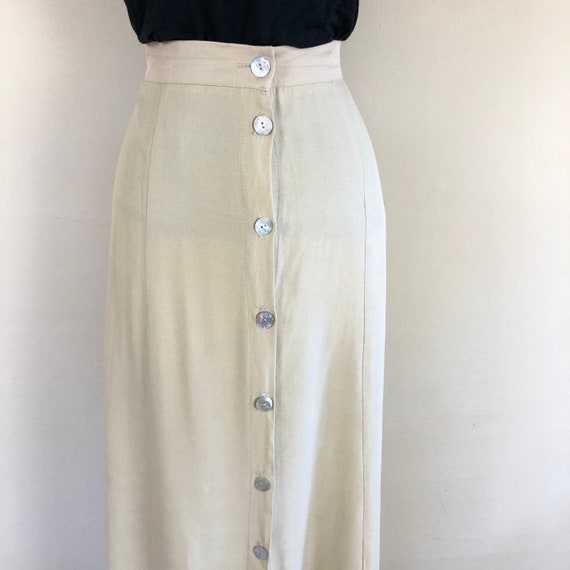 vintage 90s buttermilk button front skirt | minim… - image 6