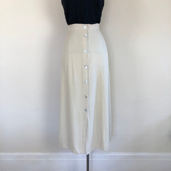 vintage 90s buttermilk button front skirt | minim… - image 8