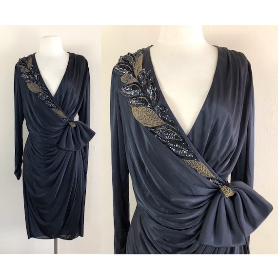 Vintage 70s 80s Disco Wrap Dress 