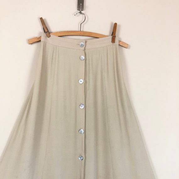vintage 90s buttermilk button front skirt | minim… - image 3