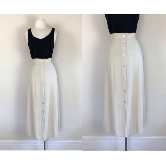 vintage 90s buttermilk button front skirt | minim… - image 1