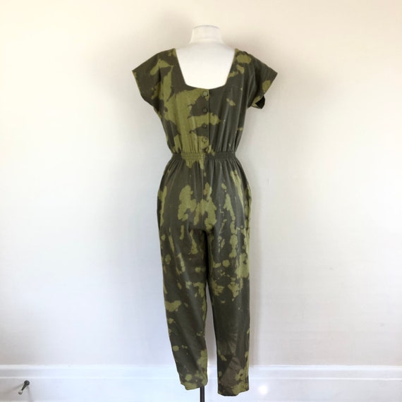 vintage army green tie dye jumpsuit | coverall ro… - image 9