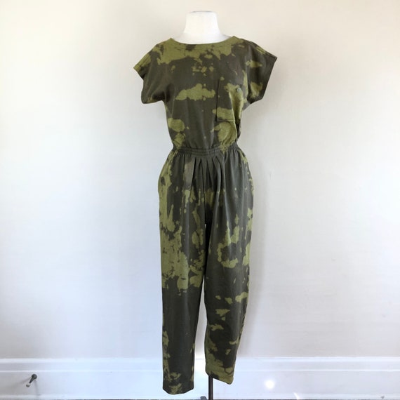 vintage army green tie dye jumpsuit | coverall ro… - image 6
