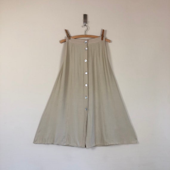 vintage 90s buttermilk button front skirt | minim… - image 2